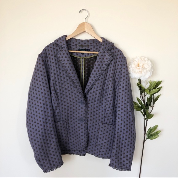 Boden Jackets & Blazers - Boden | Wool Blend Polka Dot Fringe Blazer